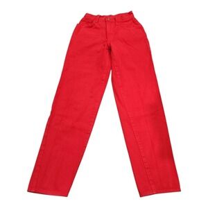 Vintage Relaxed Fit Jeans Women Sz 23 Red Excellent 90s High Waisted Retro Heavy